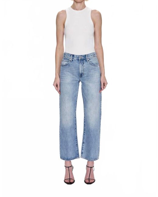 Pistola Blue Lexi Mid Rise Bowed Straight Jeans