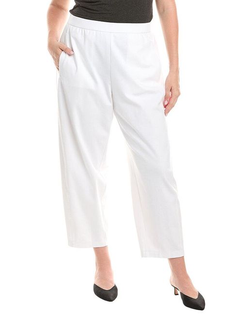 Eileen Fisher White Plus Ankle Lantern Pant