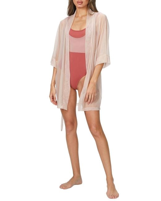 Beth Richards Pink Mesh Kimono