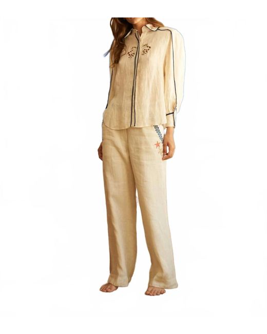 Carolina K Natural Sam Wide Leg Pant