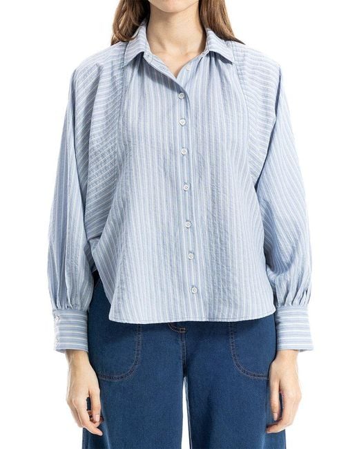 Max Studio Blue Button Shirt