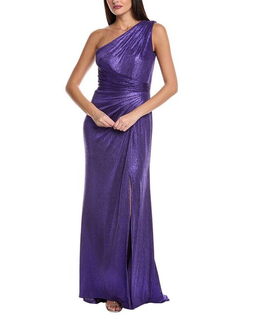 Tadashi Shoji Purple One-Shoulder Maxi Dress
