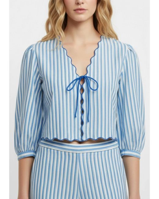 Anna Cate Blue Jane V-Neck Top