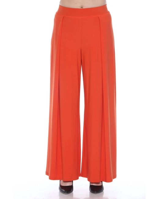 Joseph Ribkoff Red Pleated Wide Leg Trouser