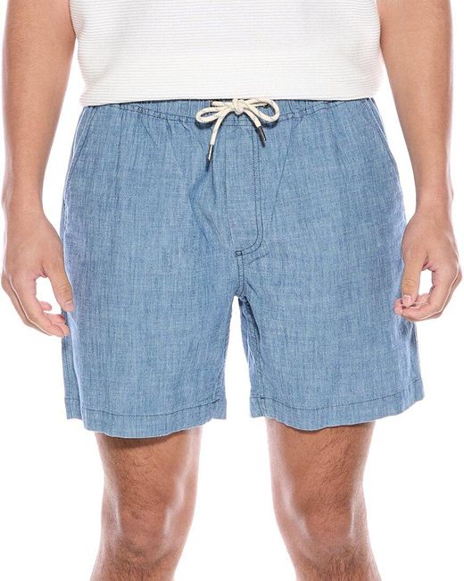 Faherty Brand Blue Essential Chambray Short for men