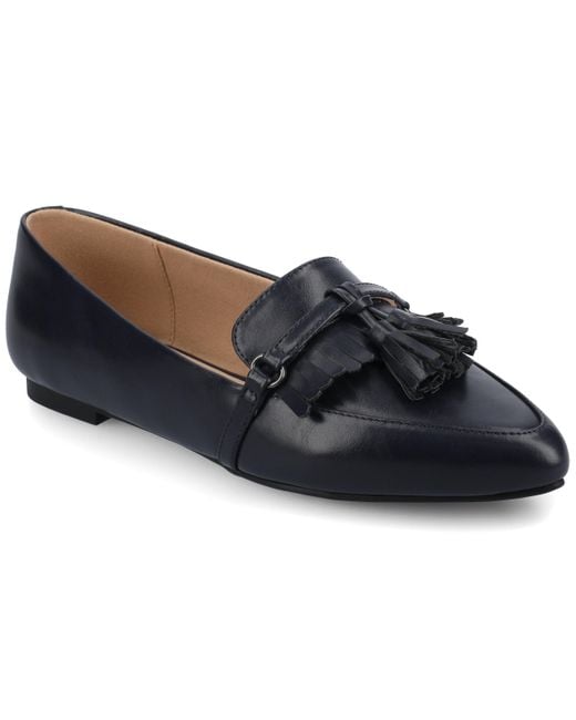 Journee Collection Blue Journee Jannah Medium And Wide Width Tassel Loafer Flats