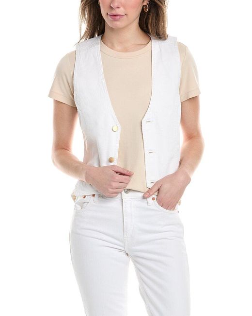 DL1961 White Linen-blend Vest