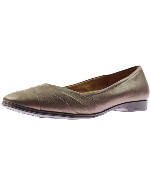 Naturalizer Gray Jaye Leather Slip On Ballet Flats