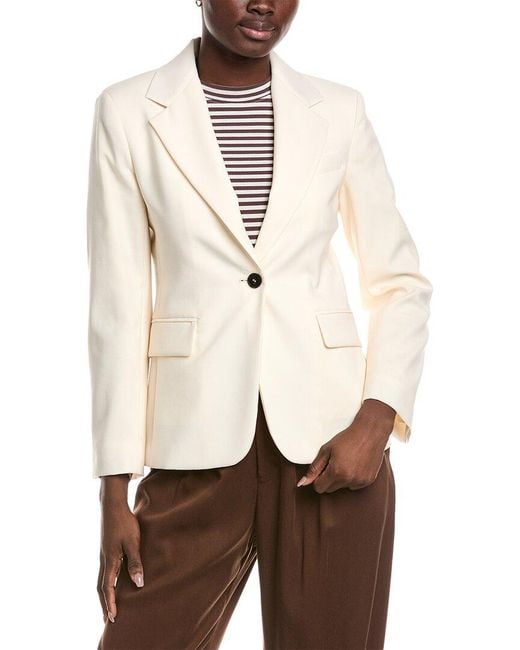 Max Mara Natural Lamine Wool Jacket