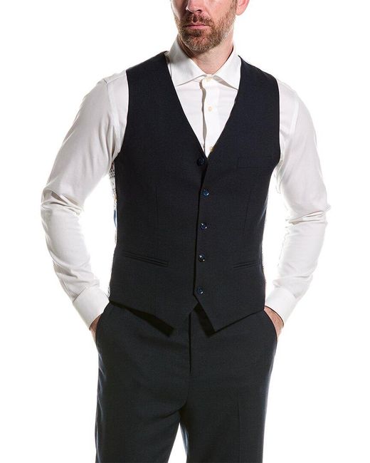 Paisley & Gray Black Eaton Modern Fit Vest for men