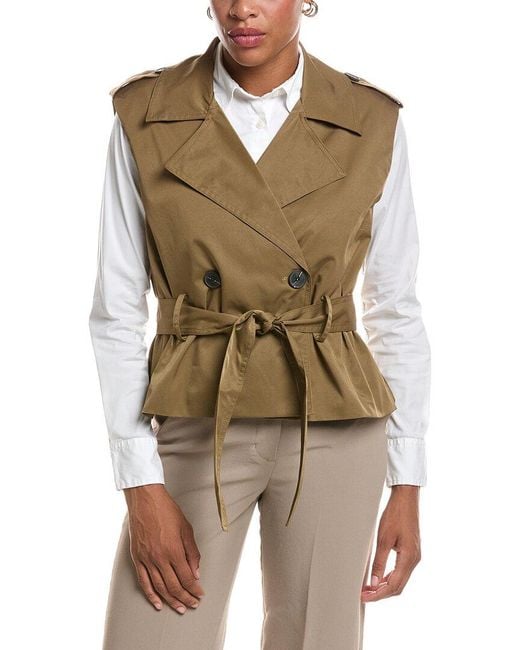 Estellina Green Button Coat Vest