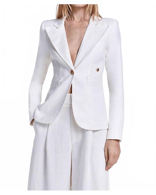 Smythe White Linen Duchess Blazer