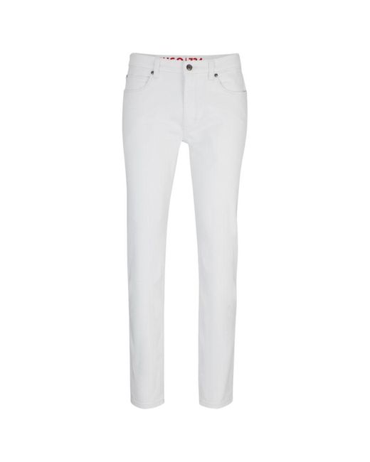 HUGO White Extra-slim-fit Jeans for men