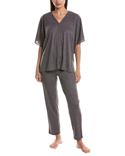 Natori Gray 2pc Pajama Set