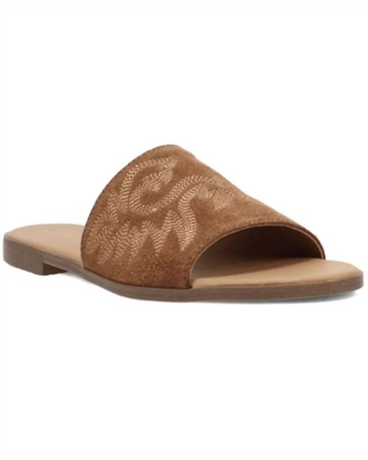 Dingo Brown Lasso Suede Slides