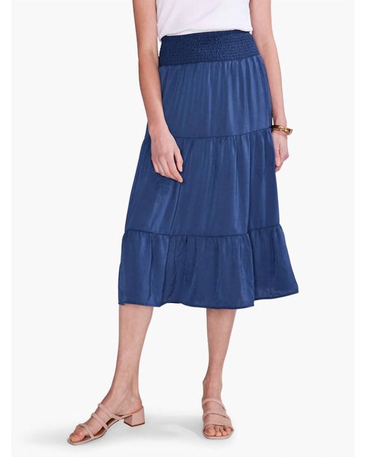 NIC+ZOE Blue Soft Drape Tiered Skirt