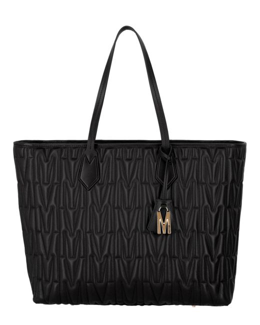 Moschino Black M-quilted Leather Tote