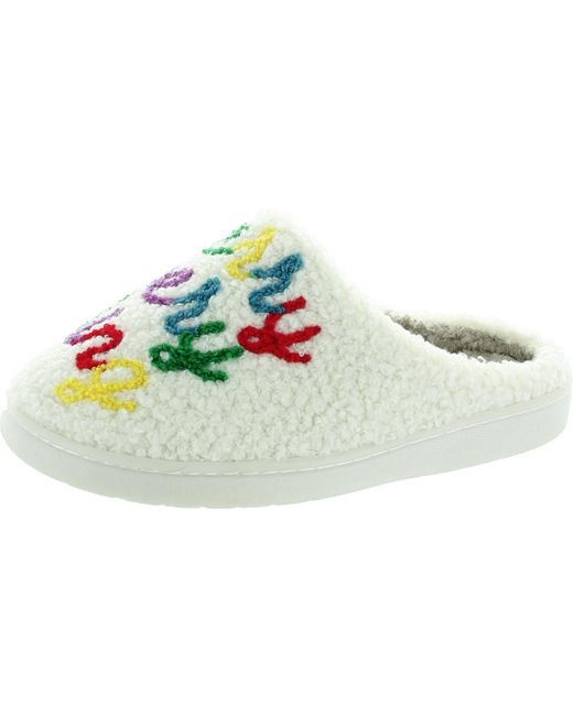 MIA Blue Cozi Faux Fur Lined Faux Fur Slide Slippers