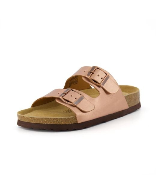 Cushionaire Women's Brown Lane Cork Footbed Sandals