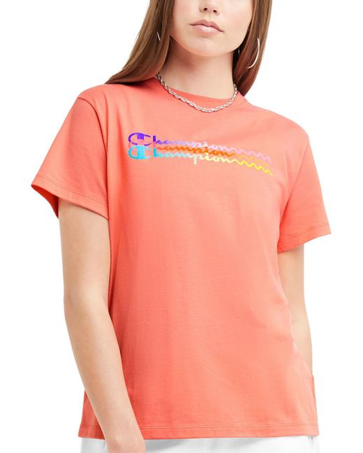 Champion Orange Cottn Cotton Shirts & Tops