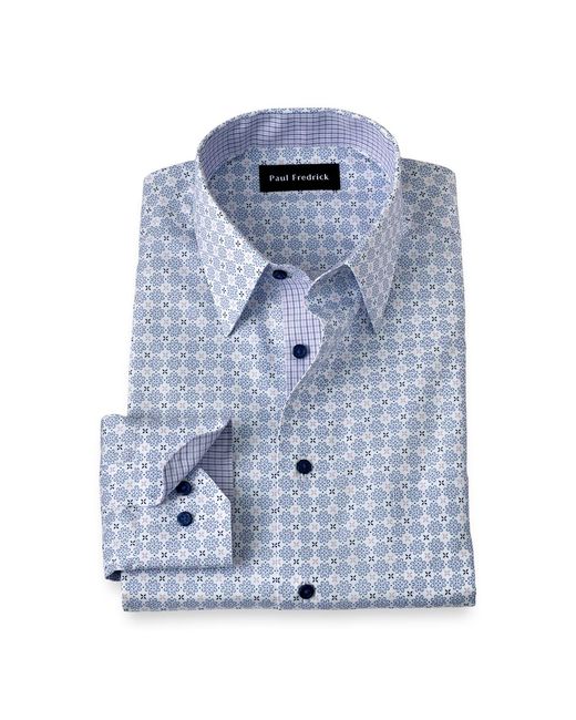 fredrick dress shirts Paul Fredrick Dress Shirt Mens 18.5-35 Blue/Green Stripes Non Iron
