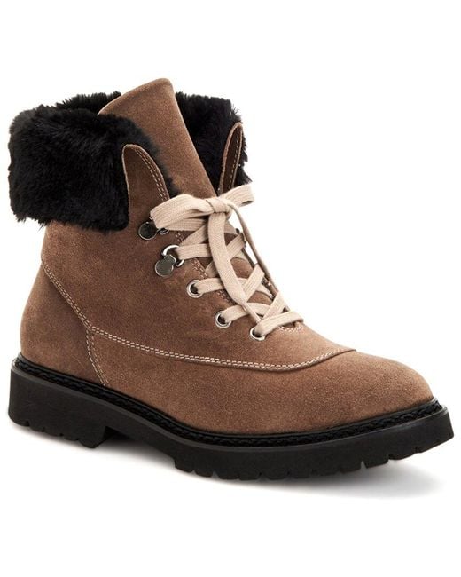 Aquatalia Marly Weatherproof Suede Boot in Brown Lyst