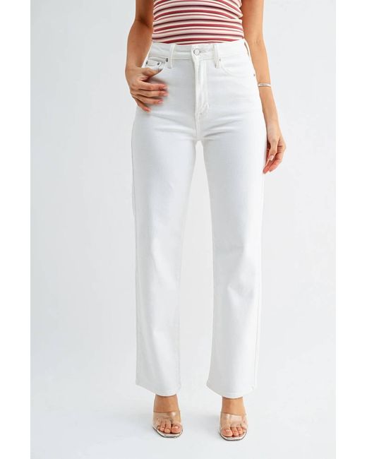 Jbd. White Relaxed Straight Jean