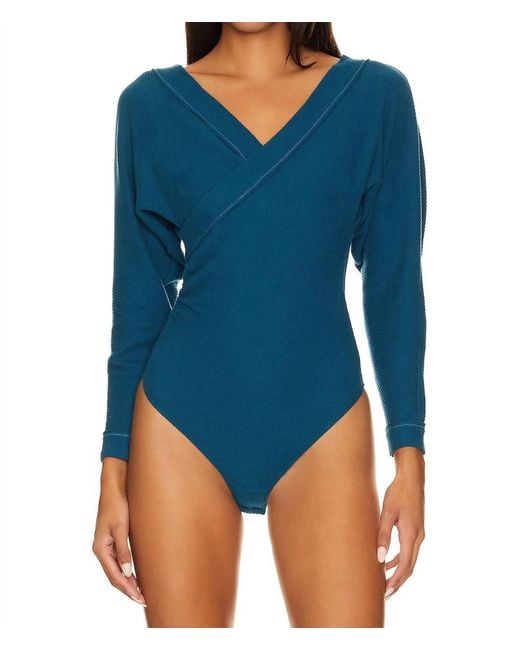 Free People Blue Loving This Feeling Bodysuit