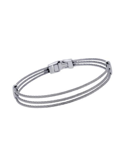 Alor Stainless Steel, 18k White Gold And Layered Cable Bracelet1111