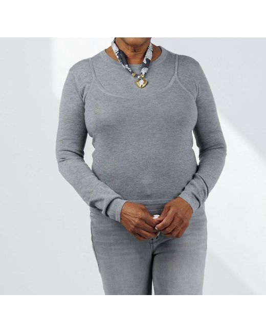 Suncoo Gray Prava Thin Layered Pullover Sweater