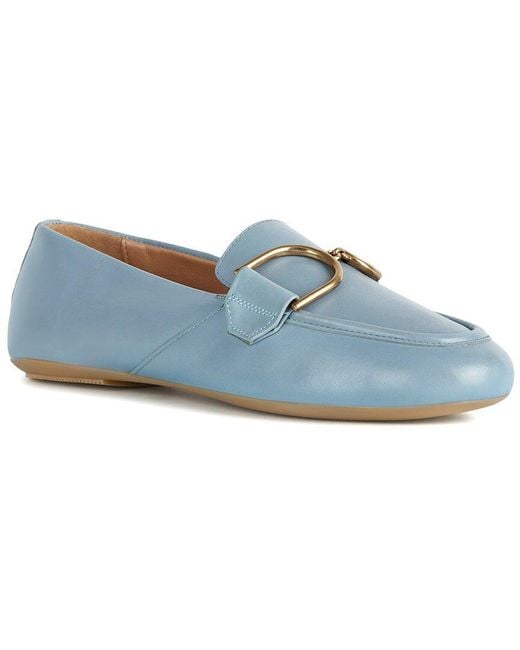 Geox Blue Palmaria Leather Moccasin