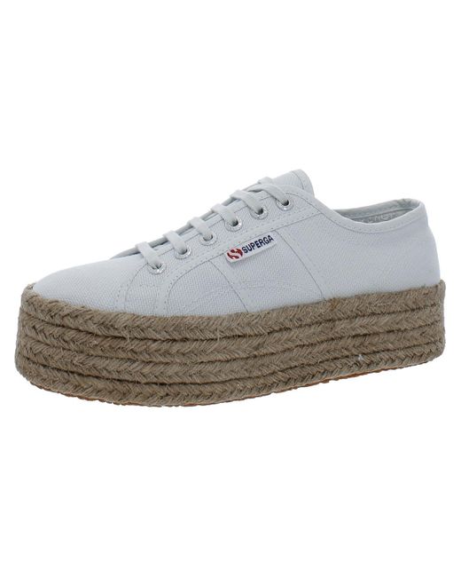 Superga Gray Lace-up Canvas Casual And Fashion Sneakers