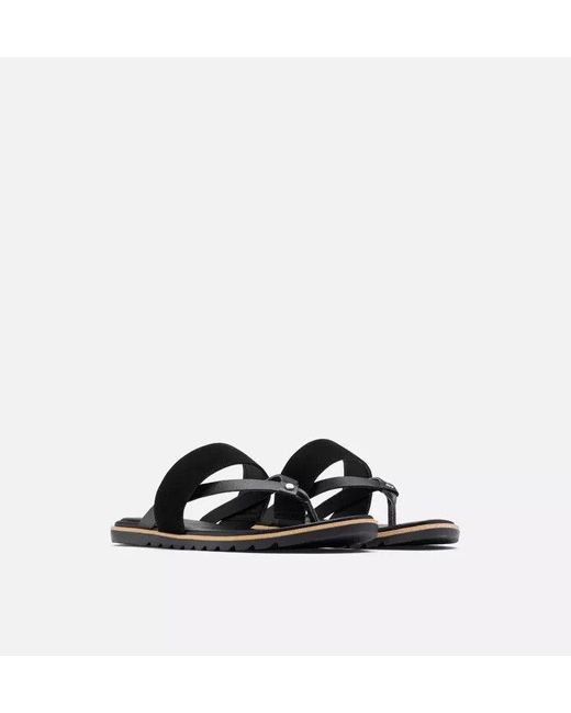 Sorel Black Ella Ii 2022391-010 Sandals 10 Round Toe Flip Flop Zpo3601