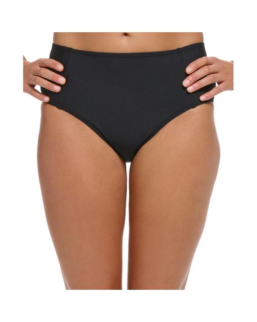 DKNY Blue Solid High-Waist Swim Bottom Separates