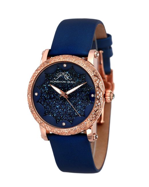 Satin Genevieve Topaz Watch in Blue 
