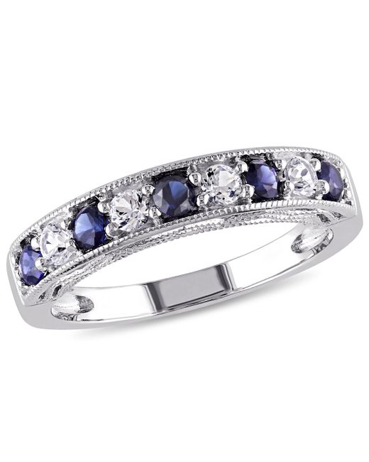 Mimi & Max Blue 4/5Ct Tgw Created And Created Sapphire Anniversary Band