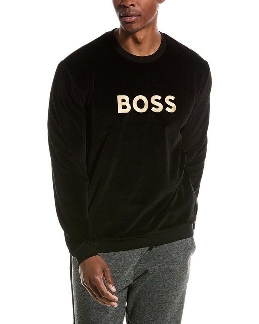 Boss Black Velour Sweatshirt for men