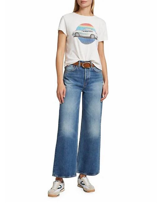 Re/done Blue High Rise Wide Leg Crop Jeans