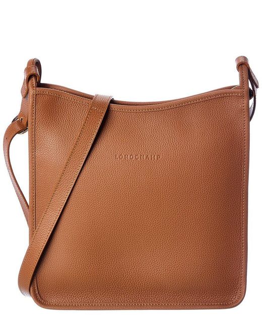 Longchamp Le Foulonne Zipped Large Leather Crossbody in Brown | Lyst
