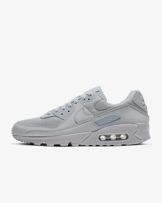 Nike Gray Air Max 90 Cn8490 Sneakers Wolf Leather Casual Lifestyle Shoes for men