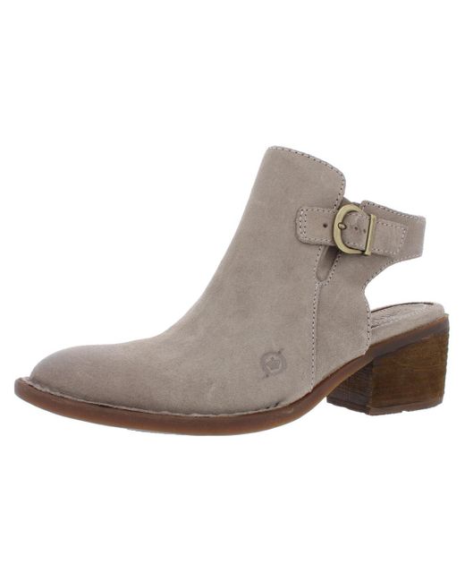 Born Brown Margrit Suede Open Back Booties