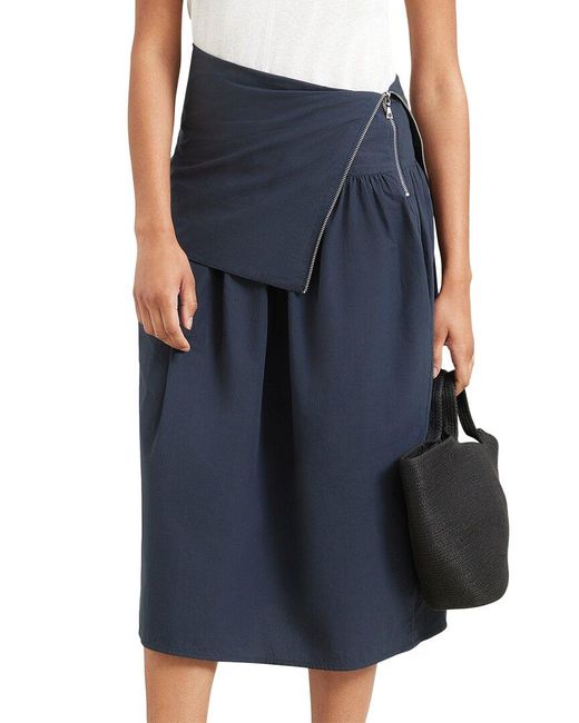 MODERN CITIZEN Blue Jelani Foldover Zip-waist Skirt