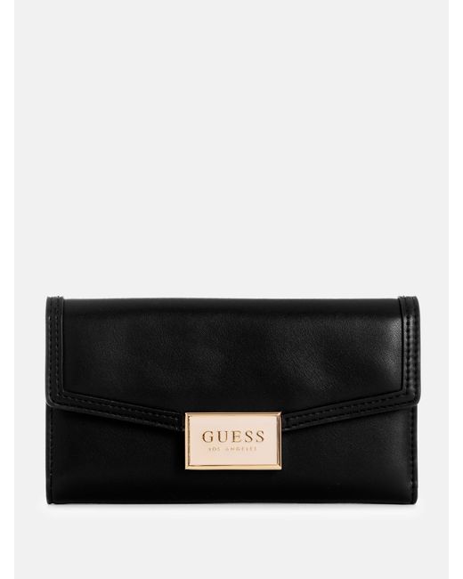 Guess Factory Black Stacy Slim Clutch Wallet