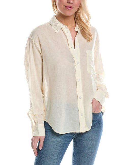 7 For All Mankind Natural Button Side Shirt