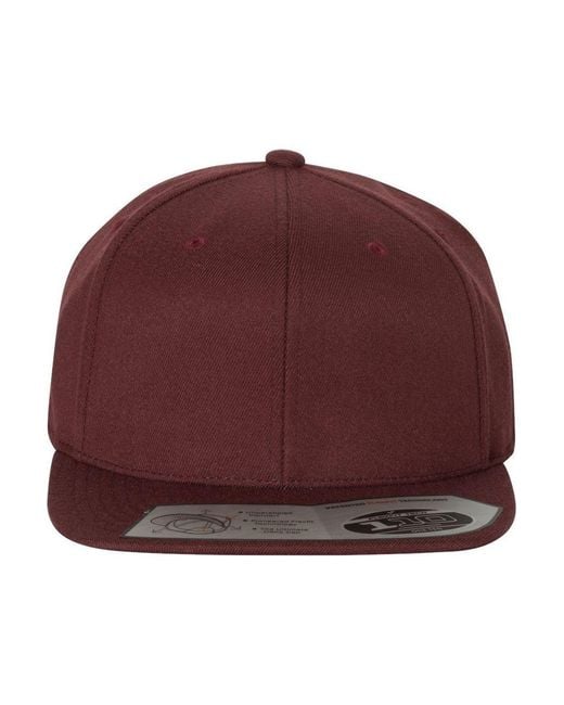 Flexfit Red 110 Flat Bill Snapback Cap for men