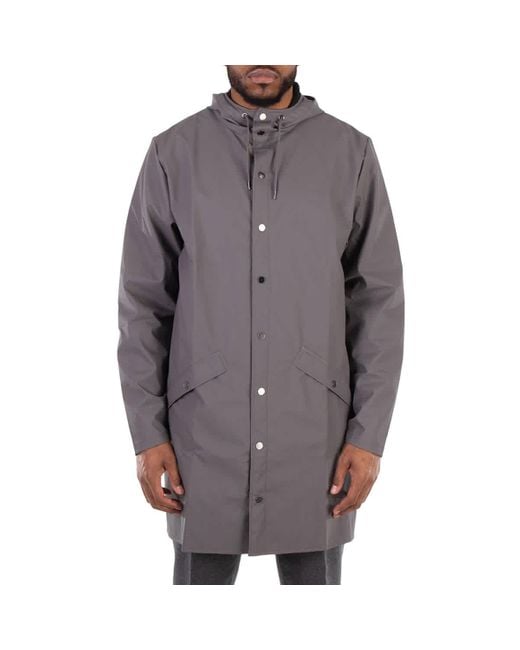 Rains Brown Lightweight Waterproof Long Jacket for men
