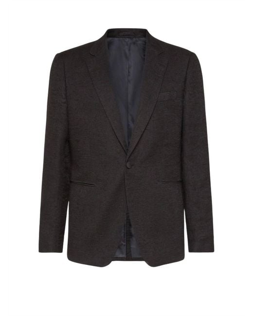 Ferragamo Black Single Button Suit Jacket for men