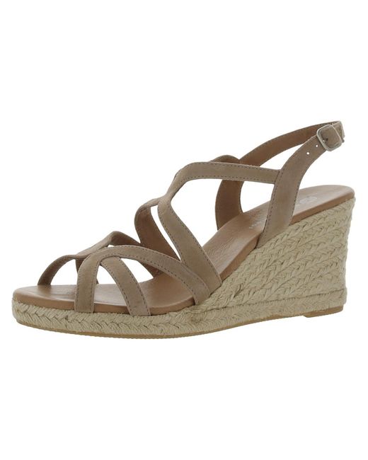Eric Michael Brown Lindsey Suede Ankle Strap Wedge Sandals