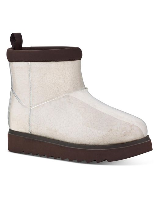 Koolaburra White Koola Clear Mini Ankle Slip On Winter & Snow Boots
