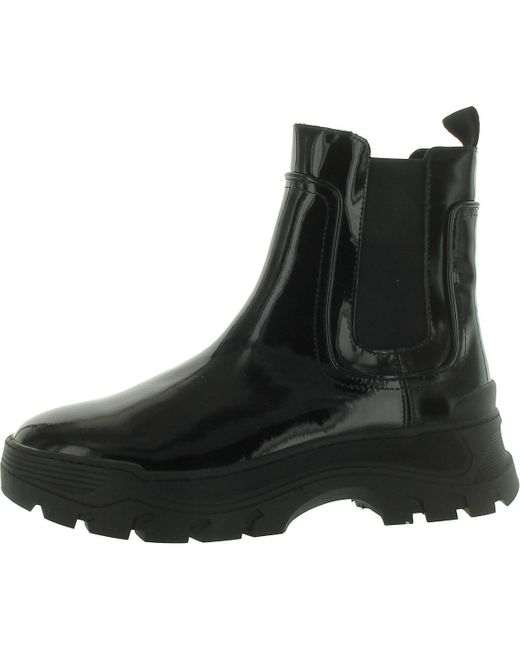 GREATS Black Pull On Round Toe Ankle Boots